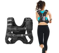 VEVOR Giubbotto con Pesi 7,32kg, Giubbotto con Pesi Fibbia Regolabile, Spalline e Striscia Riflettente per Allenamento Fisico, Attrezzatura da Allenamento Bodybuilding, Corsa, Jogging Fitness, Nero