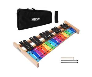 VEVOR Glockenspiel Diatonico Xilofono, 27 Note, Strumento a Percussione Professionale Xilofono, con Tasti Colorati in Metallo, con 4 Bacchette, Borsa per Trasporto, per Insegnamento