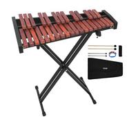 VEVOR Glockenspiel Diatonico Xilofono, 32 Note, Strumento a Percussione Professionale in Legno, con Supporto Regolabile in Altezza 4 Bacchette, Borsa per Trasporto, per Insegnamento Musicale