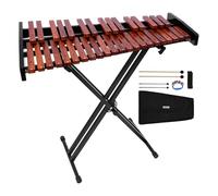 VEVOR Glockenspiel Diatonico Xilofono, 37 Note, Strumento a Percussione Professionale in Legno, con Supporto Regolabile in Altezza 4 Bacchette, Borsa per Trasporto, per Insegnamento Musicale