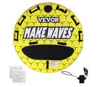 VEVOR Gommoni Trainabili, Gommone Rimorchiabile Gonfiabili Rotondi Sport Acquatici da Tirare, Copertura Completa Nylon, Maniglie EVA Valvola Sicurezza della Velocità 1-3 Persone, 231,3 kg, 1600 mm