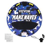 VEVOR Gommoni Trainabili, Gommone Rimorchiabile Gonfiabili Rotondi Sport Acquatici da Tirare, Copertura Completa Nylon, Maniglie EVA Valvola Sicurezza della Velocità 1-2 Persone, 154,22 kg, 1315 mm