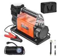 VEVOR Gonfiatore per Pneumatici 12 V, Compressore d'Aria per Carichi Pesanti, Pompa d'Aria Fuoristrada per Auto, SUV, Camion con Adattatori Cavo Alimentazione Tubo Aria Manometro, Borsa Trasporto
