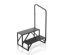 VEVOR Gradini per Camper, Scale per Camper a 2 Gradini, Capacità di Carico di 440 LBS, Acciaio al Carbonio Addensato, con Corrimano, Gradini Antiscivolo per Ingresso e Uscita Sicuri, Adatto per Camper