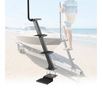 VEVOR Gradini per Rimorchio per Barca 4 Gradini per Rimorchi Barche con Maniglia Superficie Antiscivolo Angolo di Montaggio 70° Scalino in Acciaio al Carbonio Scaletta Montaggio Inferiore