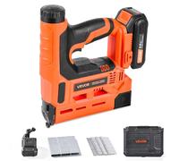 VEVOR Graffettatrice Penumatica Elettrica, Pinzatrice Calibro 18, 15/20/25/30/32 mm, con 500 Punti Metallici e 500 Chiodi, Impugnatura in Gomma Antiscivolo e Caricabatterie, per Lavori di Legno