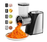 VEVOR Grattugia Elettrica per Insalata 250 W, Affettatrice Elettrica per Verdure, Tritatutto per Frutta con 5 Accessori, Taglierina per Alimenti in Acciaio Inossidabile per Verdure e Formaggi