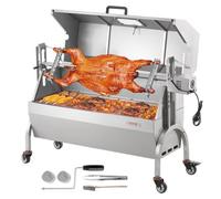VEVOR Griglia per Agnello, Griglia per Maialino, Griglia per Arrosto, Griglia per Barbecue Carico max. 90 kg per Maiale, Agnello, Motore Elettrico da 52 W, Girarrosto Commerciale Acciaio Inox
