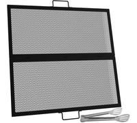 VEVOR Griglia per Braciere da 36 Pollici, Griglie Quadrate Pieghevoli, Griglia per Barbecue X-Marks Resistente con Maniglia Portatile e Acciaio Solido per Feste e Riunioni su Falò all'Aperto