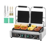VEVOR Pressa Griglia Panini Piadine Sandwich Commerciale 3600W Doppia Piastra