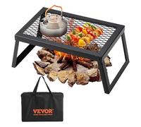 VEVOR Griglia Pieghevole per Fuoco all'Aperto da Campeggio Temperatura Max. 300℃, Griglia per Cottura su Fuoco da Campeggio Attività Esterno Pieghevole Capienza Max. 6kg Dimensioni 458 x 305 x 205 mm