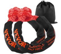 VEVOR Grilli sintetici morbidi, 12,7x558,8 mm, 2 pezzi di corda per grilli da traino per recupero, carico di rottura 20 tonnellate, borsa di stoccaggio per UTV, ATV, camion, Jeep, fuoristrada, rosso