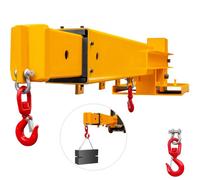 VEVOR Gru mobile per carrello elevatore, capacità 3T, attacco per gru per carrello elevatore a 2 ganci, paranco di sollevamento, attrezzatura per la movimentazione di traino