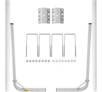 VEVOR Guida per rimorchio per barche, 60", 2 guide per rimorchio in acciaio, con coperture per tubi in PVC bianco, accessori di montaggio completi inclusi, barche da pesca