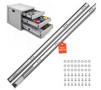 VEVOR Guide Telescopiche per Cassetti 100 cm, Portata Max. 120,2 kg 1 Paio, Montaggio Laterale, Estensione Totale a 3 Sezioni con Cuscinetti a Sfera, Acciaio al Carbonio, con Viti e Dadi, per Armadi