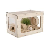 VEVOR Habitat per Criceti in Legno 605 x 405 x 405 mm con Visuale a 270°, Gabbia per Piccoli Animali a Prova di Rosicchiamento con Coperchio Apribile, per Siriani Nani Porcellini d'India e Serpenti