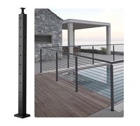 VEVOR Palo per Ringhiera Palo Ringhiera Angolare Foro Forma L Nero 91,4x5x5 cm