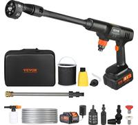 VEVOR idropulitrice a batteria Idropulitrice senza spazzole Pistola per idropulitrice (21 V, 50 bar, per la pulizia e l'irrigazione mobile, 3,5 L/min, accessori inclusi, ugello 0°~40°)