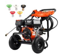 VEVOR Idropulitrice a gas, 3500 PSI 2,6 GPM, idropulitrice a gas con pompa in alluminio, pistola a spruzzo e bacchetta di prolunga, set di 5 ugelli, per auto, recinzioni, case, vialetti, mobili da