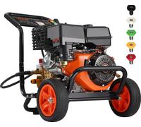 VEVOR idropulitrice a gas, 4400 PSI 15 l/min, idropulitrice a gas 2,6 GPM con pompa in rame, pistola a spruzzo e prolunga, set di 5 ugelli, per auto, recinzioni, case, vialetti, terrazze, mobili