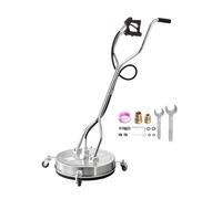 VEVOR Idropulitrice per Superfici in Acciaio Inossidabile con 4 Ruote, 275,8 bar Max, Connettore Rapido da 3/8, 2 Ugelli di Spruzzo, Doppia Impugnatura, per Cemento, Patio, Marciapiede 535 mm