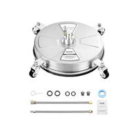 VEVOR Idropulitrice per Superfici in Acciaio Inossidabile con 4 Ruote, 275,8 Bar Max, Connettore Rapido da 1/4, 2 Ugelli a Spruzzo, 2 Lance Estese, per Cemento, Patio, Marciapiede 430 mm