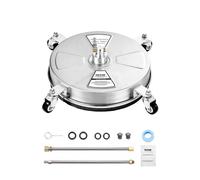 VEVOR Idropulitrice per Superfici in Acciaio Inossidabile con 4 Ruote, 275,8 bar Max, Connettore Rapido da 1/4, 2 Ugelli a Spruzzo, 2 Lance Estese, per Cemento, Patio, Marciapiede 381 mm