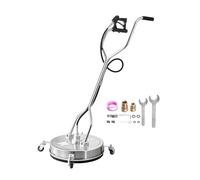 VEVOR Idropulitrice per Superfici in Acciaio Inossidabile con 4 Ruote, 275,8 Bar Max, Connettore Rapido da 3/8, 2 Ugelli di Spruzzo, Doppia Impugnatura, per Cemento, Patio, Marciapiede 535 mm