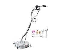 VEVOR Idropulitrice per Superfici in Acciaio Inossidabile con 4 Ruote, 275,8 bar Max, Connettore Rapido da 3/8, 2 Ugelli di Spruzzo, Doppia Impugnatura, per Cemento, Patio, Marciapiede 465 mm