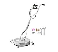 VEVOR Idropulitrice per Superfici in Acciaio Inossidabile con 4 Ruote, 275,8 Bar Max, Connettore Rapido da 3/8, 2 Ugelli a Spruzzo, Doppia Impugnatura, per Cemento, Patio, Marciapiede 550 mm