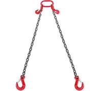 VEVOR Imbracatura a catena di sollevamento a 2 bracci con ganci e regolatori, 10 mm x 180 cm, Capacità carico 5000 kg, Grado 80 per carrello elevatore, Paranco a motore, Banchina, Cantiere, Fabbrica
