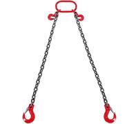 VEVOR Imbracatura a catena di sollevamento a 2 gambe con ganci e regolatori, 8 mm x 180 cm, Capacità carico 2993 kg, Grado 80 per Carrello elevatore, Paranco a motore, Banchina, Cantiere, Fabbrica