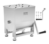 VEVOR Impastatrice Manuale per Carne con Serbatoio 10 L Impastatrice per Carne in Acciaio Inossidabile, Impastatrice per Salsicce con Coperchio, Maniglia, per Manzo Macinato, Argento (Solo Manuale)