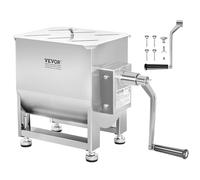 VEVOR Impastatrice Manuale per Carne, Miscelazione Massima Carne 13,6 kg, Frullatore con Riduttore in Acciaio Inox, Mpastatrice Manuale per Salsicce Carne Tritata 568 x 330 x 450 mm
