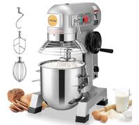 VEVOR Impastatrice per Alimenti Commerciale 18,7 L 3 Velocità Regolabili, Impastatrice per Impasto da 1100 W con Ciotola in Acciaio Inox e Accessori per Mescolare, Ideale per Ristoranti, Panetterie