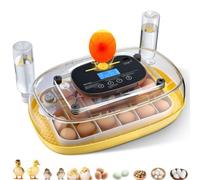 VEVOR Incubatrice da 24 Uova con Candela a LED, Display della Temperatura e Controllo Automatico dell'Umidità, Finestra Trasparente con Vista a 360°, per la Schiusa di Pulcini, Anatre, Oche