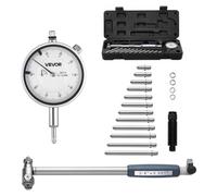 VEVOR Indicatore di Prova a Quadrante e Calibro per Alesaggio, Precisione di 0,03 mm, Gamma di Alesaggio da 50,8 a 152,4 mm con Asta, Custodia, Incudini per Misurazioni di Lavorazioni Industriali