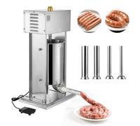 VEVOR Insaccatrice Elettrica per Salsicce, Insaccatrice Verticale per Carne da 12 L, Controllo della Velocità Continuo e Pedale, in Acciaio Inox con 4 Tubi di Insacco, per Uso Commerciale e Domestico