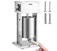 VEVOR Insaccatrice Elettrica Verticale per Salsiccia in Acciaio Inox 10L Velocità Regolabile, Macchina per Insaccare Salsicce Elettrica Potenza da 200W in Acciaio Inox 4 Tubi di Riempimento Inclusi