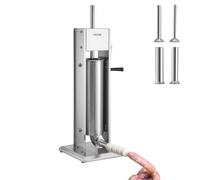 VEVOR Insaccatrice Manuale Verticale per Salsiccia in Acciaio Inossidabile 7Litri, Macchina per Insaccare Salsicce in Modo Manuale Capienza da 7L in Acciaio Inossidabile 4 Tubi di Riempimento Inclusi