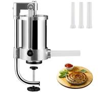 VEVOR Insaccatrice Manuale Verticale per Salsiccia Morsetto Tavolo Acciaio Inox 1,5L, Macchina per Insaccare Salsicce Manuale da Tavolo Capienza da 1,5L in Acciaio Inox 3 Tubi di Riempimento Inclusi