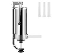 VEVOR Insaccatrice Manuale Verticale per Salsiccia Morsetto Tavolo Acciaio Inox 3L, Macchina per Insaccare Salsicce Manuale da Tavolo Capienza 3L in Acciaio Inossidabile 3 Tubi di Riempimento Inclusi