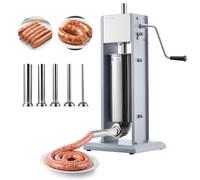 VEVOR Insaccatrice per Salsicce Manuale da 5 Litri, Macchina per Insaccatura Verticale con Due Velocità e 5 Tubi di Riempimento e Maniglia, in Acciaio Inossidabile per Uso Commerciale Domestico