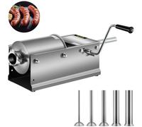 VEVOR Insaccatrice per Salsicce Orizzontale Manuale 3 L in Acciaio Inox, Macchina Riempitrice 3 L Orizzontale per Salsiccia Salumi da Tavolo Manuale Uso Commerciale Casalingo, Riempitore di Salsicce