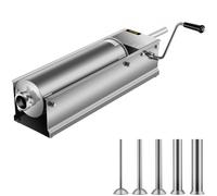 VEVOR Insaccatrice per Salsicce Orizzontale Manuale 7L in Acciaio Inox, Macchina Riempitrice 7L Orizzontale per Salsiccia Salumi da Tavolo Manuale Uso Commerciale Casalingo, Riempitrice di Salsicce
