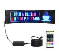 VEVOR Insegna LED programmabile, Pannello a Scorrimento LED a Colori P5, Testo Personalizzato, Controllo App Bluetooth, Segnaletica per Negozio, Pubblicità per Auto, 83,5x20 cm