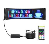 VEVOR Insegna LED programmabile, Pannello a Scorrimento LED a Colori P5, Testo Personalizzato, Controllo App Bluetooth, Segnaletica per Negozio, Pubblicità per Auto, 83,5x20 cm