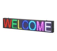 VEVOR Insegna luminosa a LED programmabile, Cartellone pubblicitario a scorrimento a colori P10 RGB, testo personalizzato, Controllo WiFi USB, Messaggio per negozio, bar, pubblicità, 99x19 cm