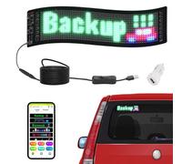 VEVOR Insegna luminosa a LED programmabile flessibile, cartellone scorrevole a colori P5, pannello pubblicitario, controllo app Bluetooth, per negozio, bar, pubblicità, 38x10 cm