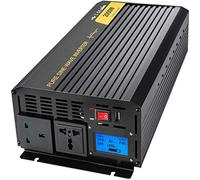 VEVOR Invertitore di Potenza a Onda Sinusoidale Pura, 2000W, da DC 12V a AC 240V Protezione Multipla, 2kW Inverter con Schermo LCD e Indicatori LED con Telecomando, nero